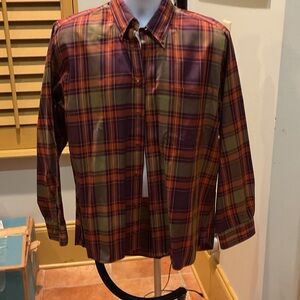 Paul Fredrick Plaid Shirt - Red, Purple, Green